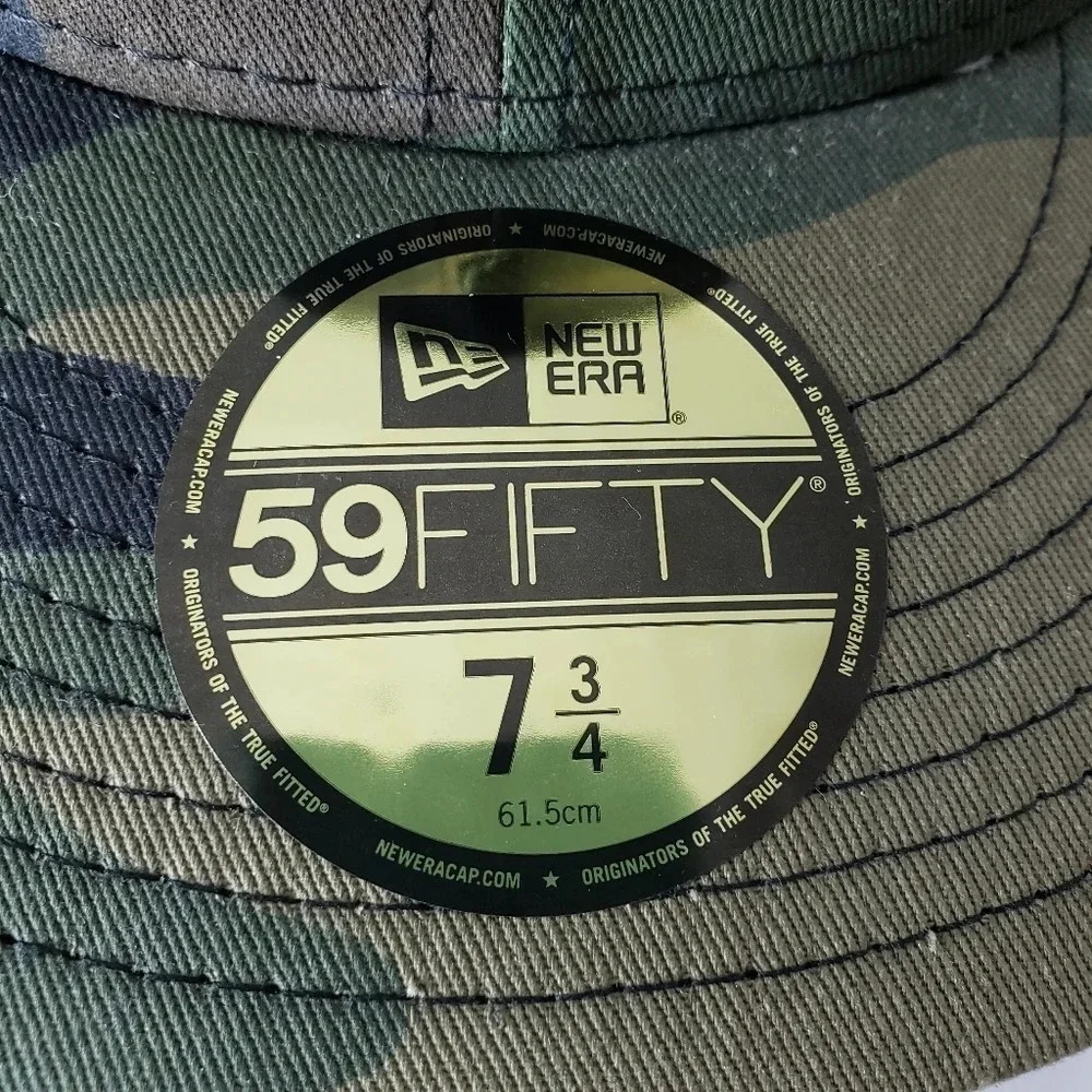 New Era,59Fifty, RDS Green/Brown  Camo Flat Bill Mens Fitted Hat,7 3/4 61.5cm. - Picture 6 of 6